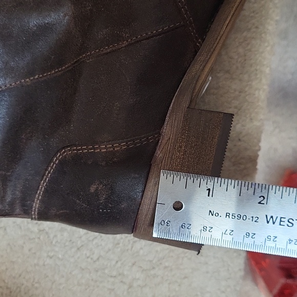 NWT! Brown Leather Boots With Side Laces! Size 40! - Picture 14 of 15